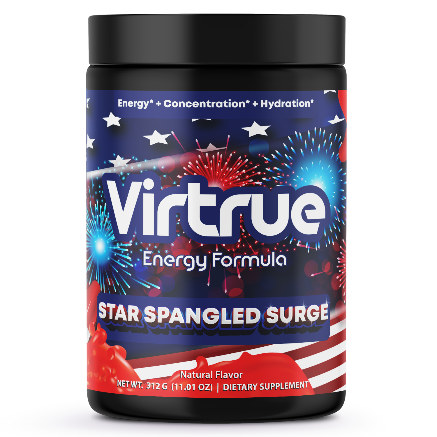 Star Spangled Surge Pre-Workout Energy Powder + Focus Boost &amp; Hydration | Sugar Free by Virtrue
