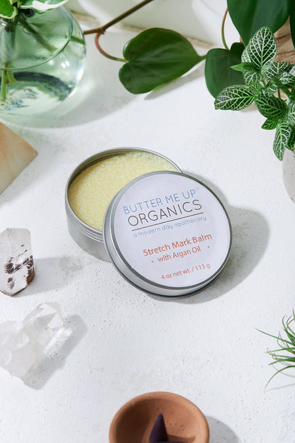 Organic Stretch Mark Body Butter Argan Oil/ Stretch Marks / Stretch Mark Salve / Stretch Mark Reducer / Organic Skincare / Butter Me Up by Butter Me Up Organics