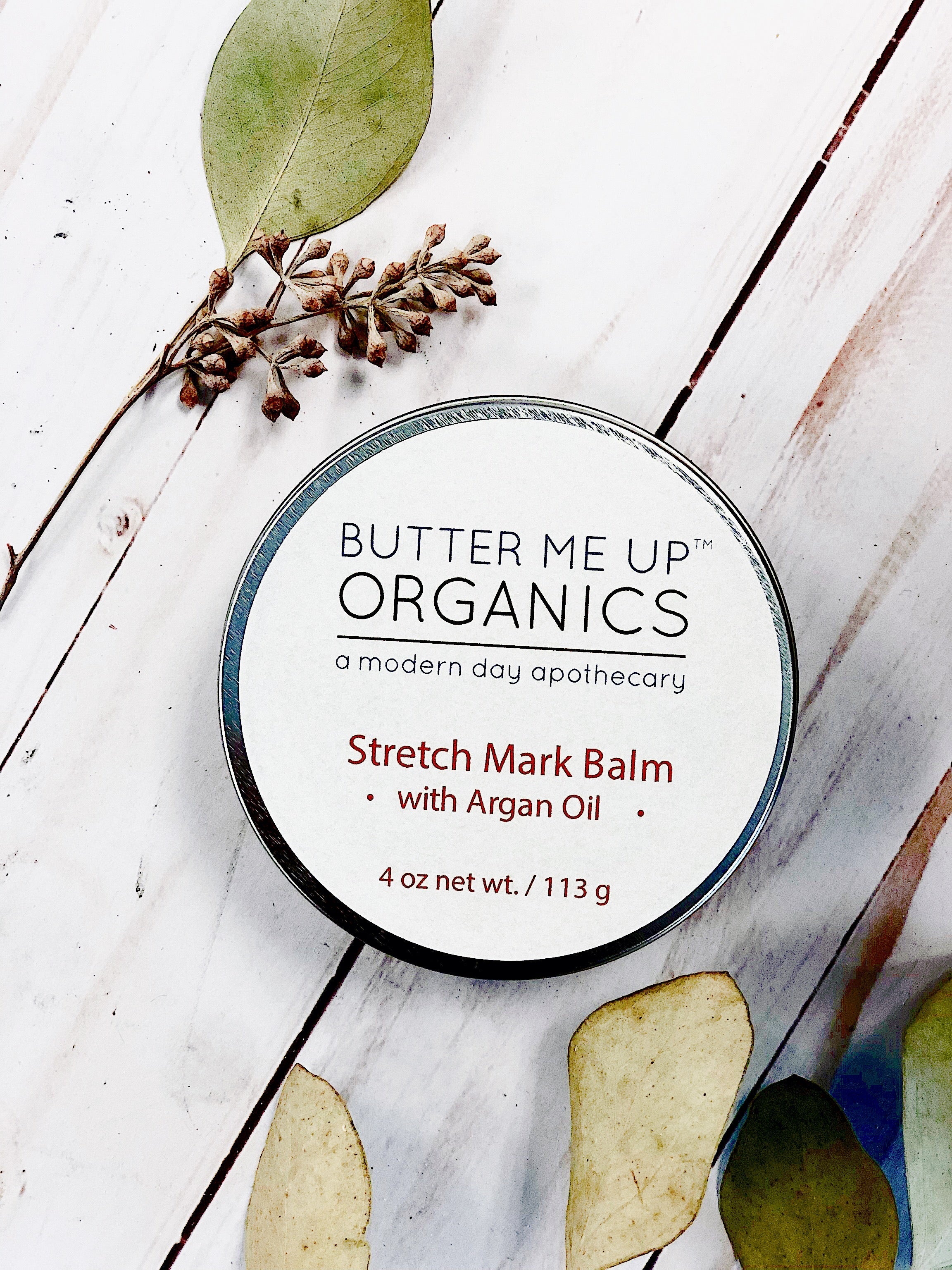 Organic Stretch Mark Body Butter Argan Oil/ Stretch Marks / Stretch Mark Salve / Stretch Mark Reducer / Organic Skincare / Butter Me Up by Butter Me Up Organics