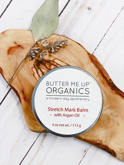 Organic Stretch Mark Body Butter Argan Oil/ Stretch Marks / Stretch Mark Salve / Stretch Mark Reducer / Organic Skincare / Butter Me Up by Butter Me Up Organics