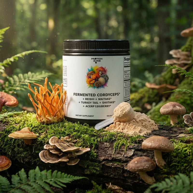Fermented Mushroom Complex | Organic 7-Mushroom Immunity Blend by Protein Zone