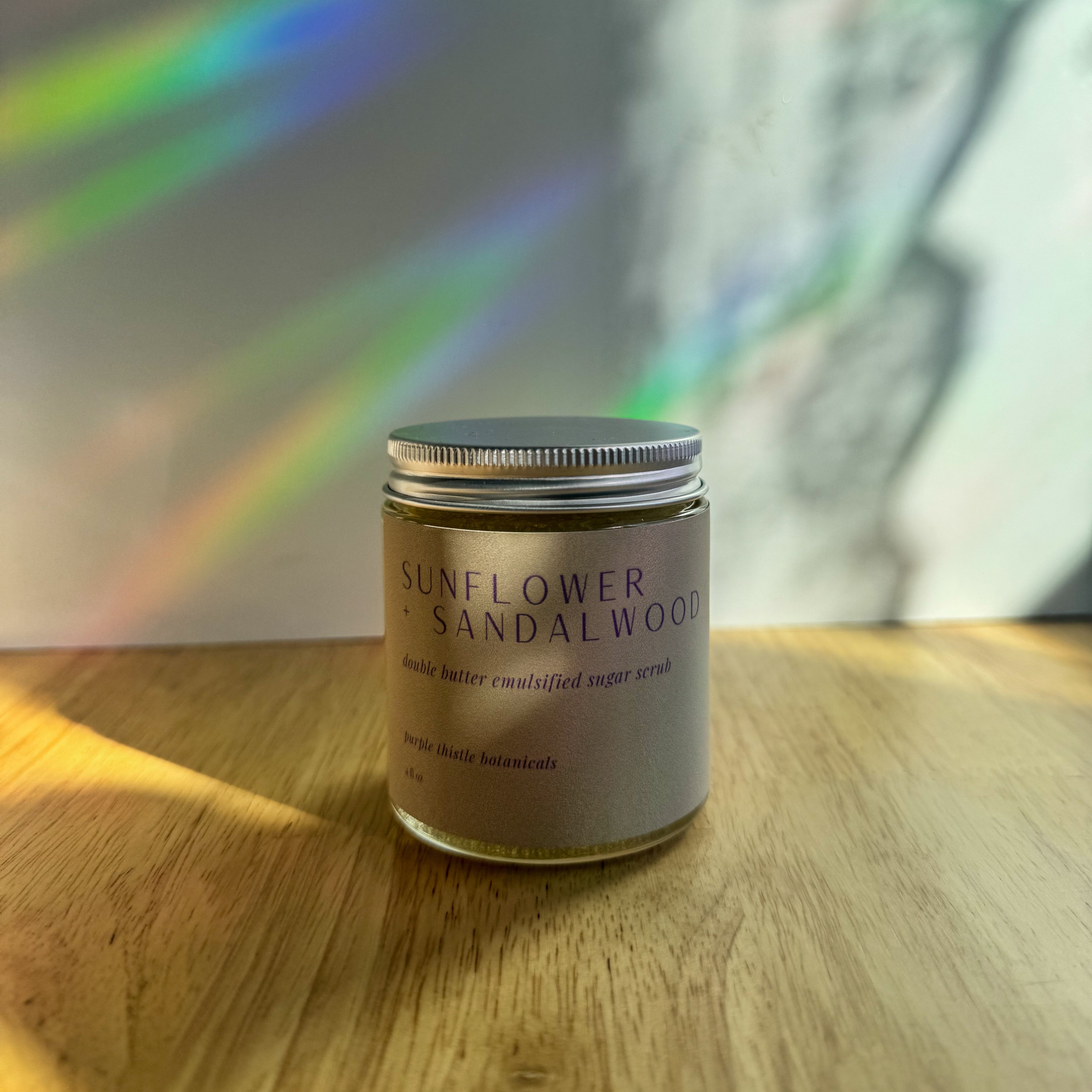 Sunflower Sandalwood Double Butter Emulsified Sugar Scrub by Purple Thistle Botanicals