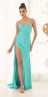 Nox Anabel T1140 Long Sheath Dress with High Leg Slit and Strappy Back by DiscountDressShop
