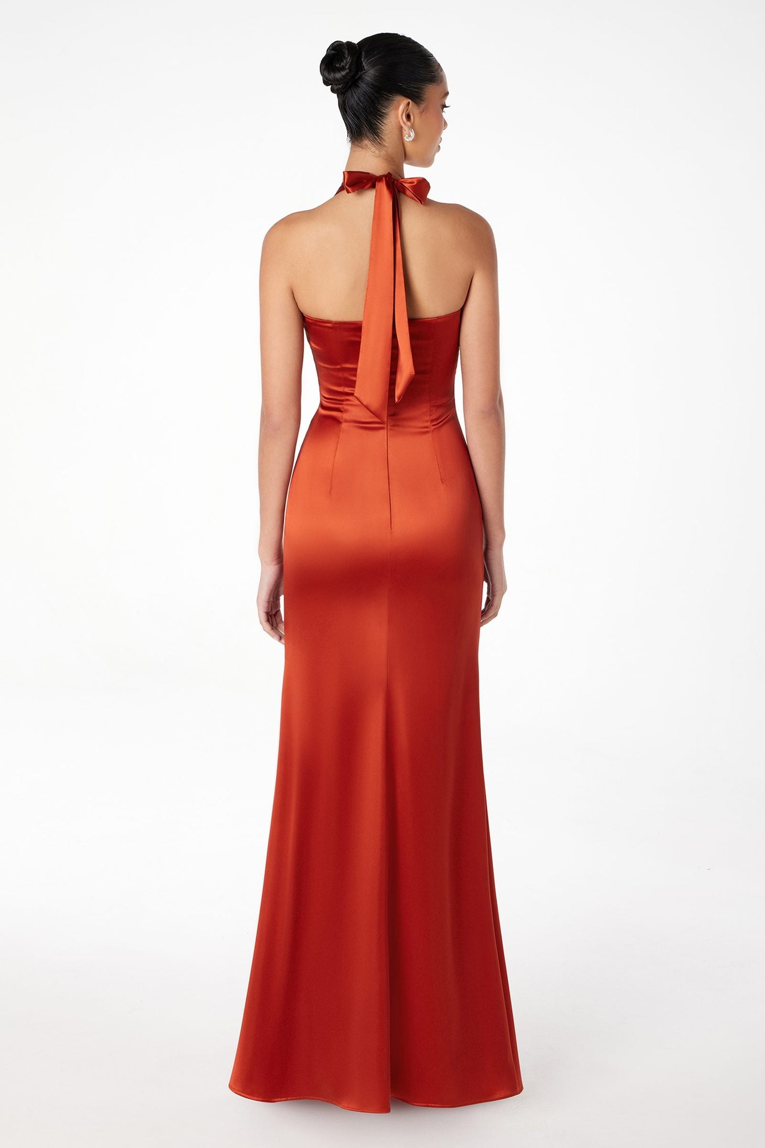 Astee T2001 Fitted Long V-Neckline Halter Top Evening Gown by DiscountDressShop