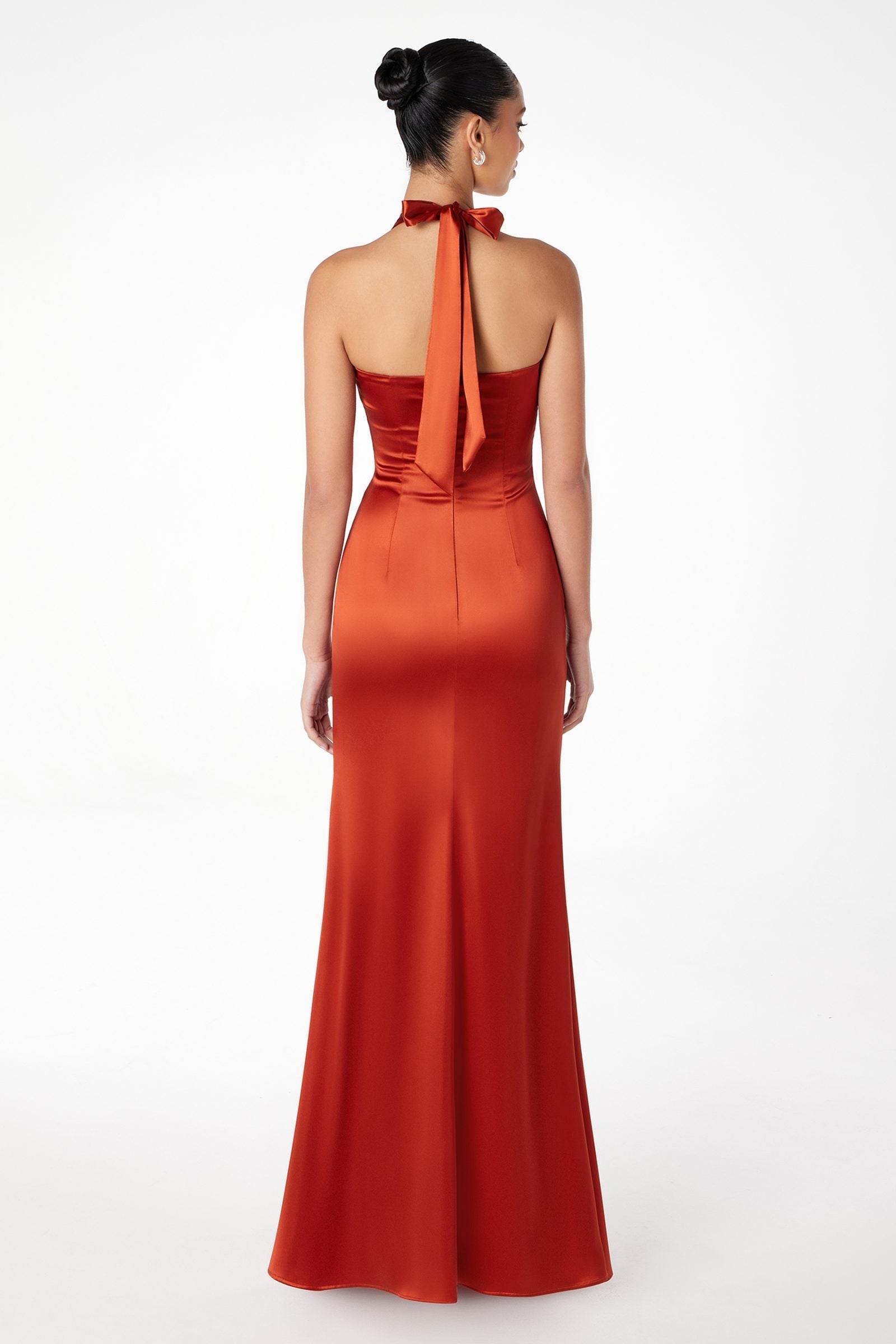Astee T2001 Fitted Long V-Neckline Halter Top Evening Gown by DiscountDressShop