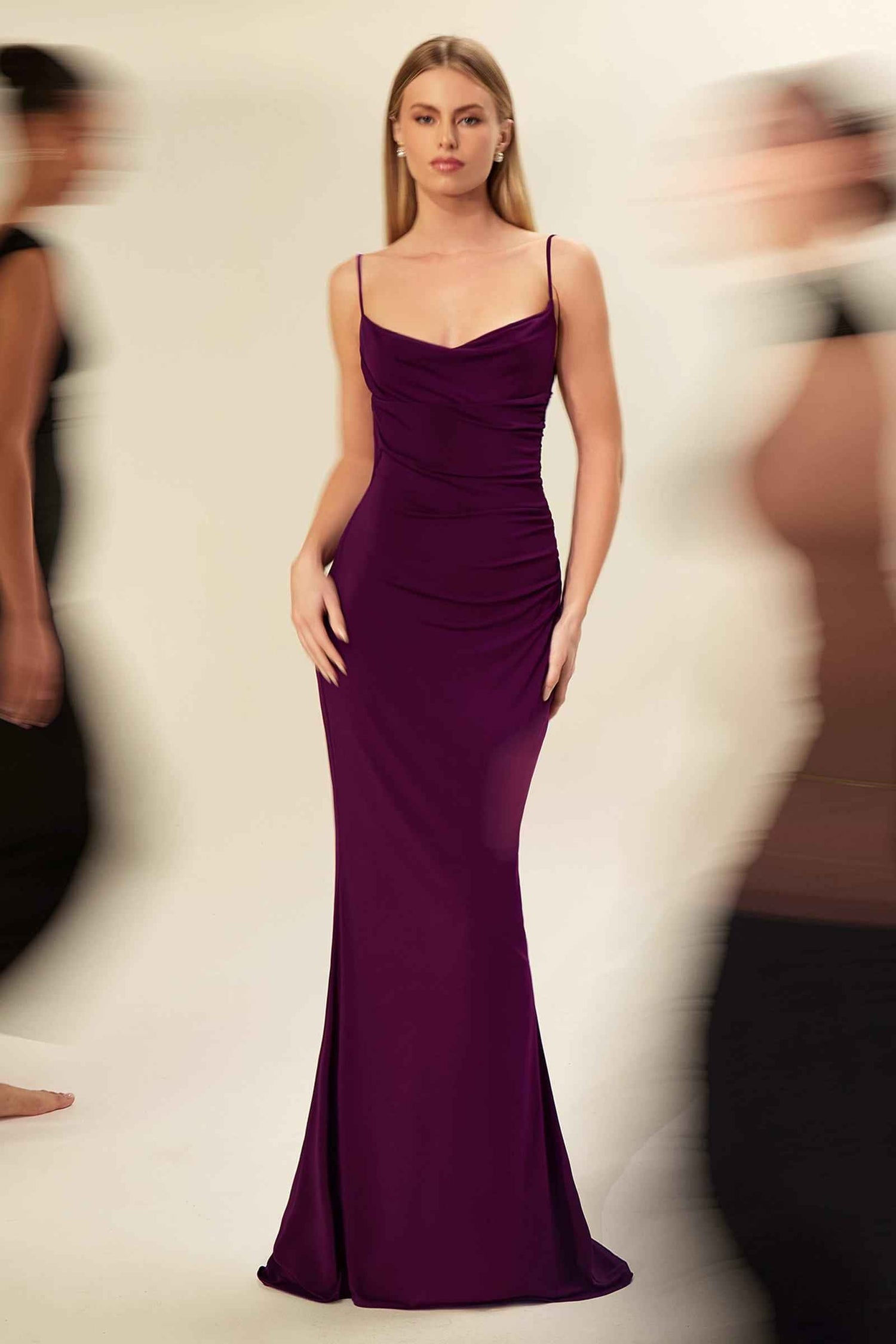Astee T2008W Fitted Spaghetti Strap Open Back with Lace Detail Gown by DiscountDressShop