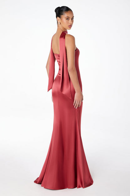 Astee T2012 Strapless Fitted Mermaid Gown with Scarf by DiscountDressShop
