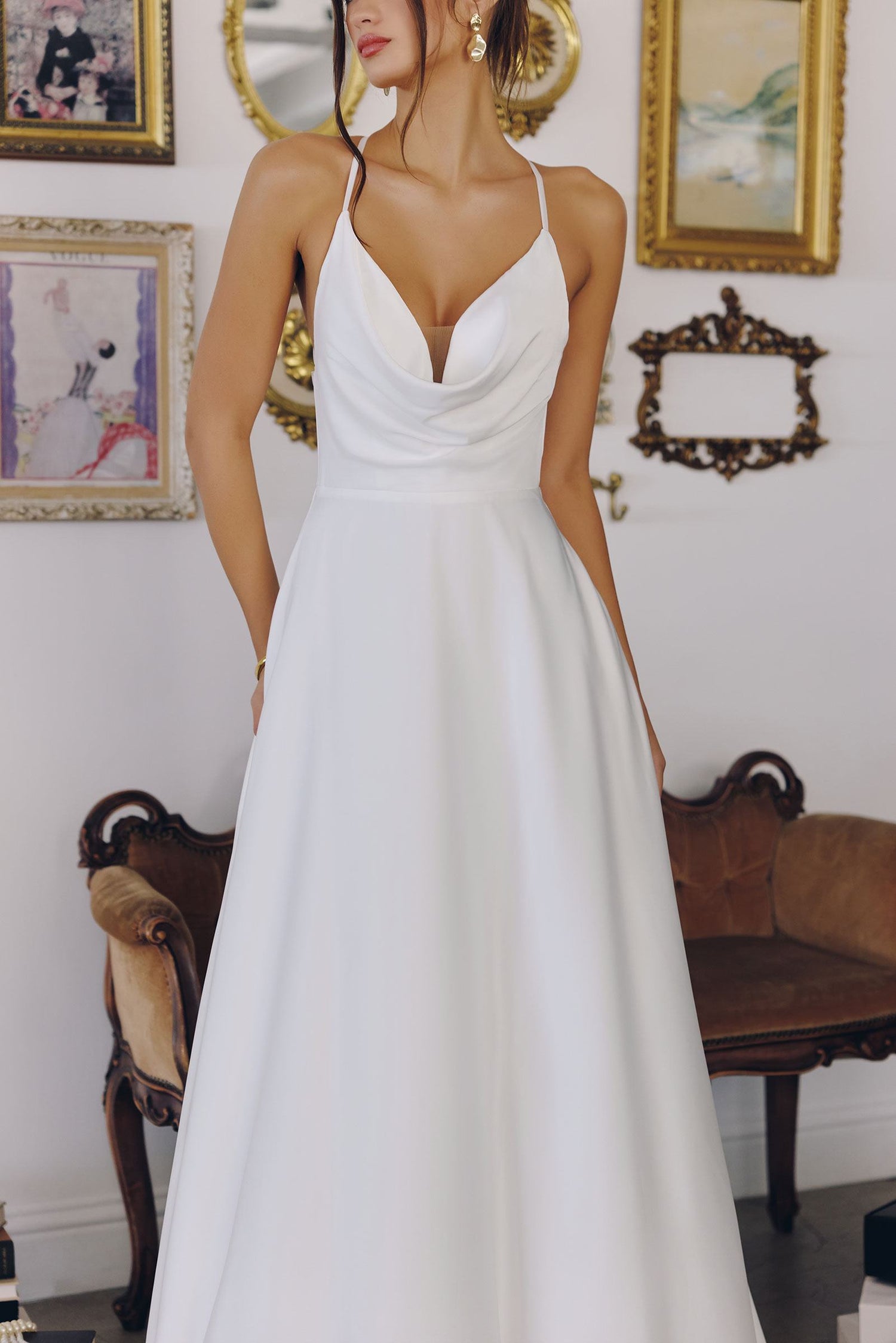 Amoris T714W A-Line Spaghetti Strap Wedding Dress by DiscountDressShop