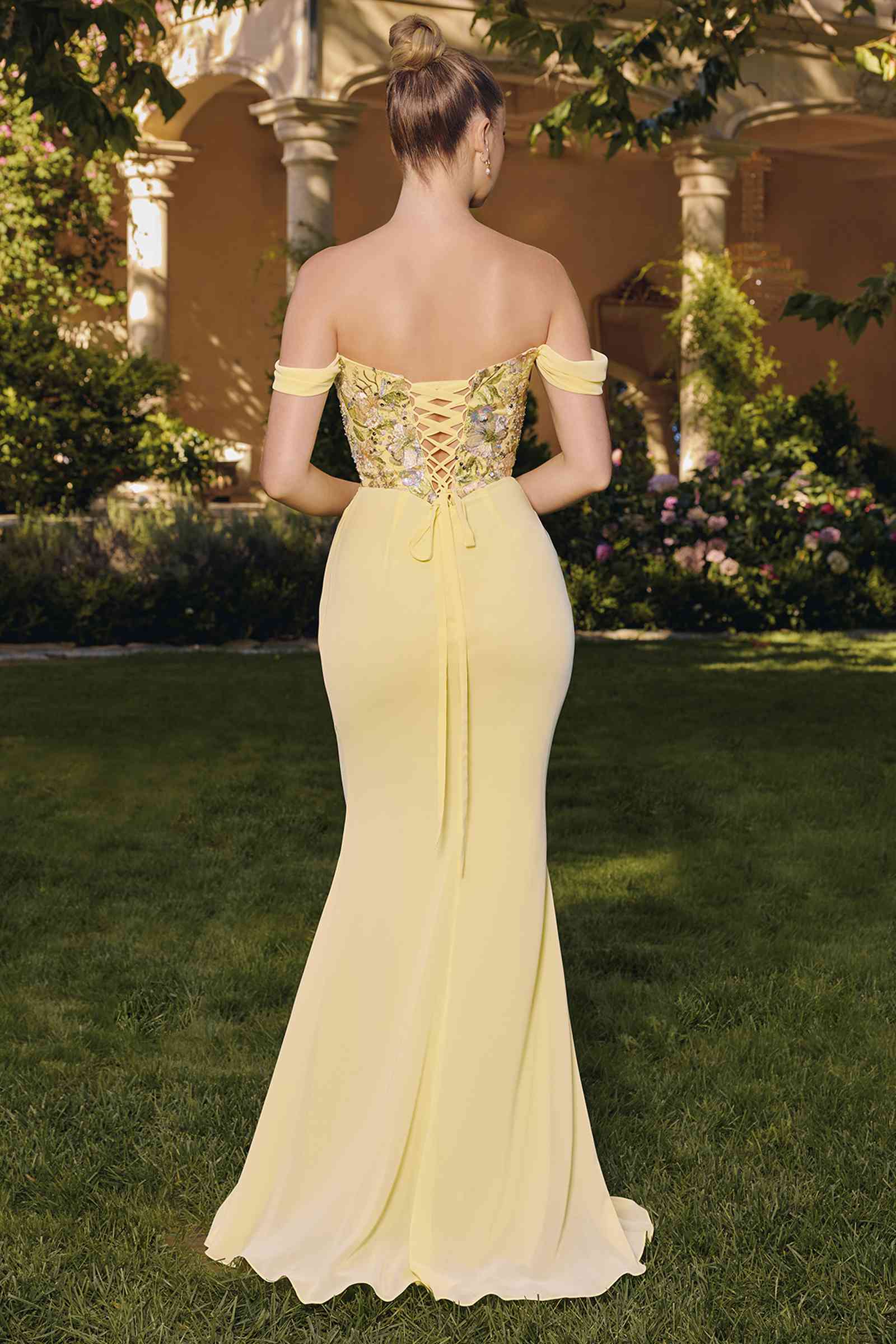Amoris T721 Off the Shoulder Chiffon Fitted Mermaid Gown by DiscountDressShop