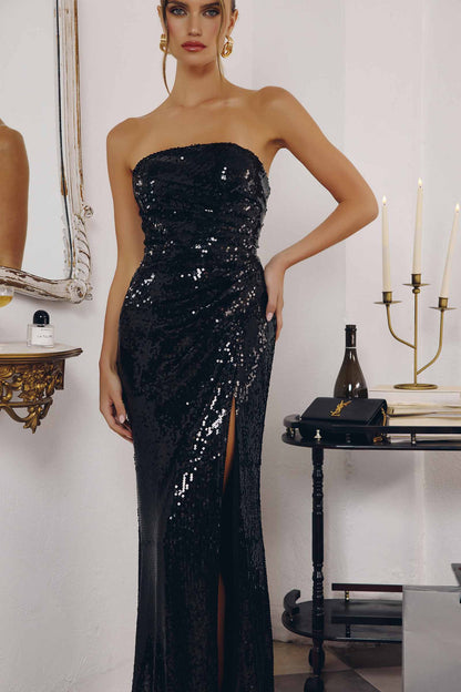 Amoris T724 Sleek Strapless Sequin Fitted Gown by DiscountDressShop