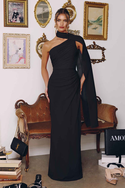 Amoris T730 One Shoulder Chiffon Formal Gown by DiscountDressShop