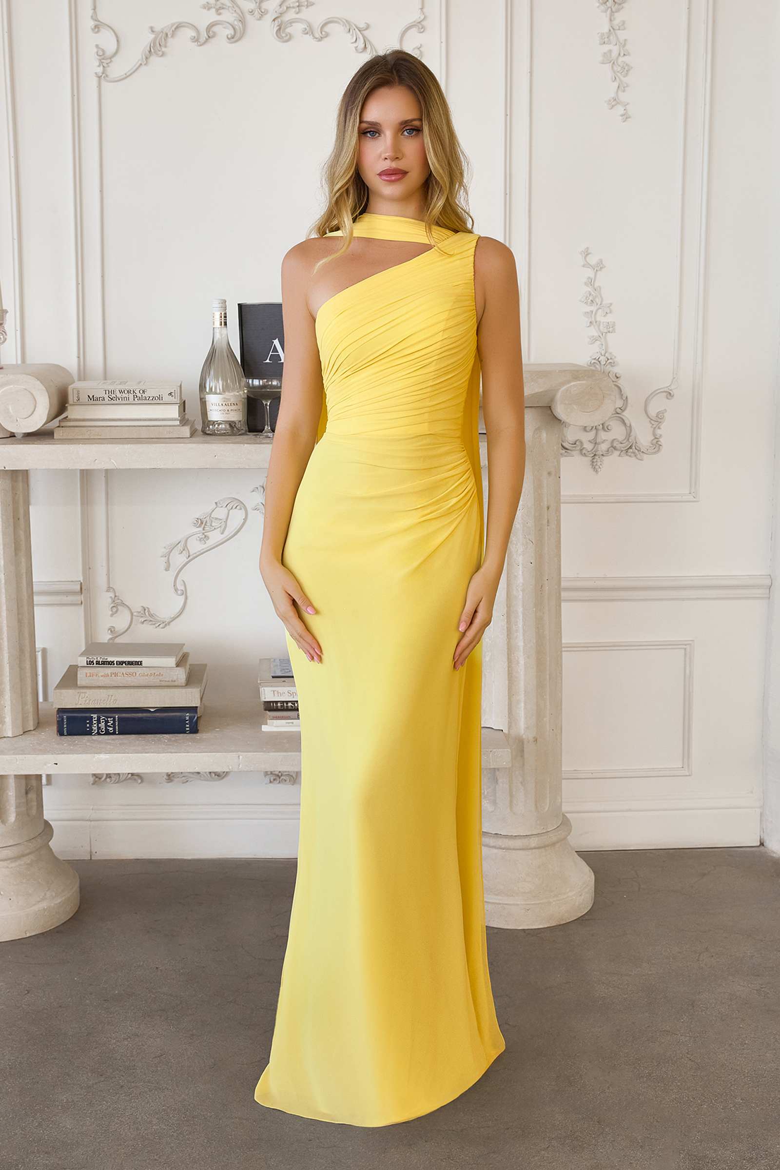 Amoris T730 One Shoulder Chiffon Formal Gown by DiscountDressShop
