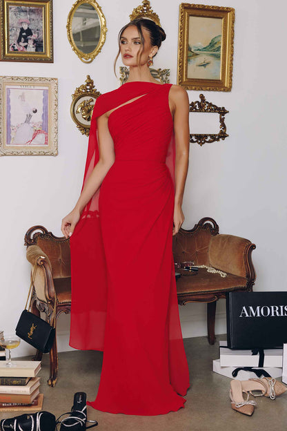 Amoris T730 One Shoulder Chiffon Formal Gown by DiscountDressShop