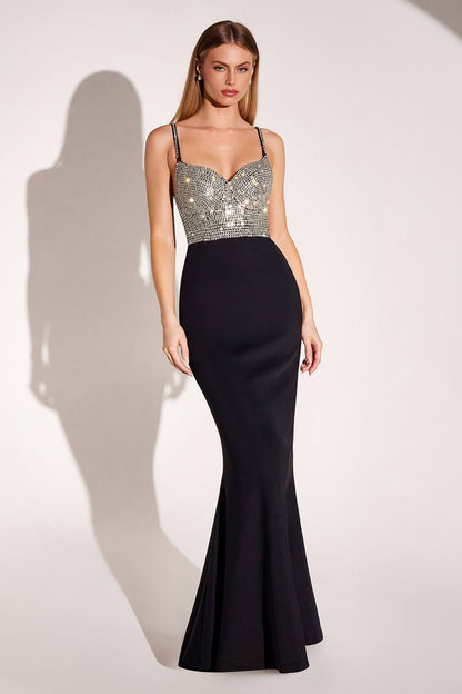 Ladivine Amoris T9002 Long Fitted Embellished Bodice Formal Gown by DiscountDressShop