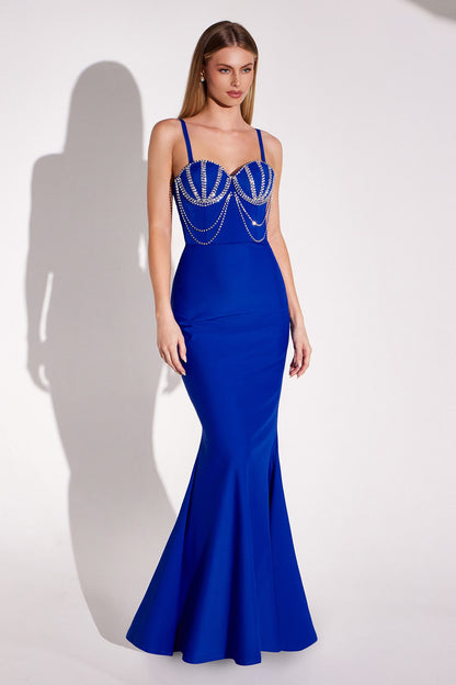 Ladivine Amoris T9003 Long Fitted Sweetheart Neck Evening Gown by DiscountDressShop