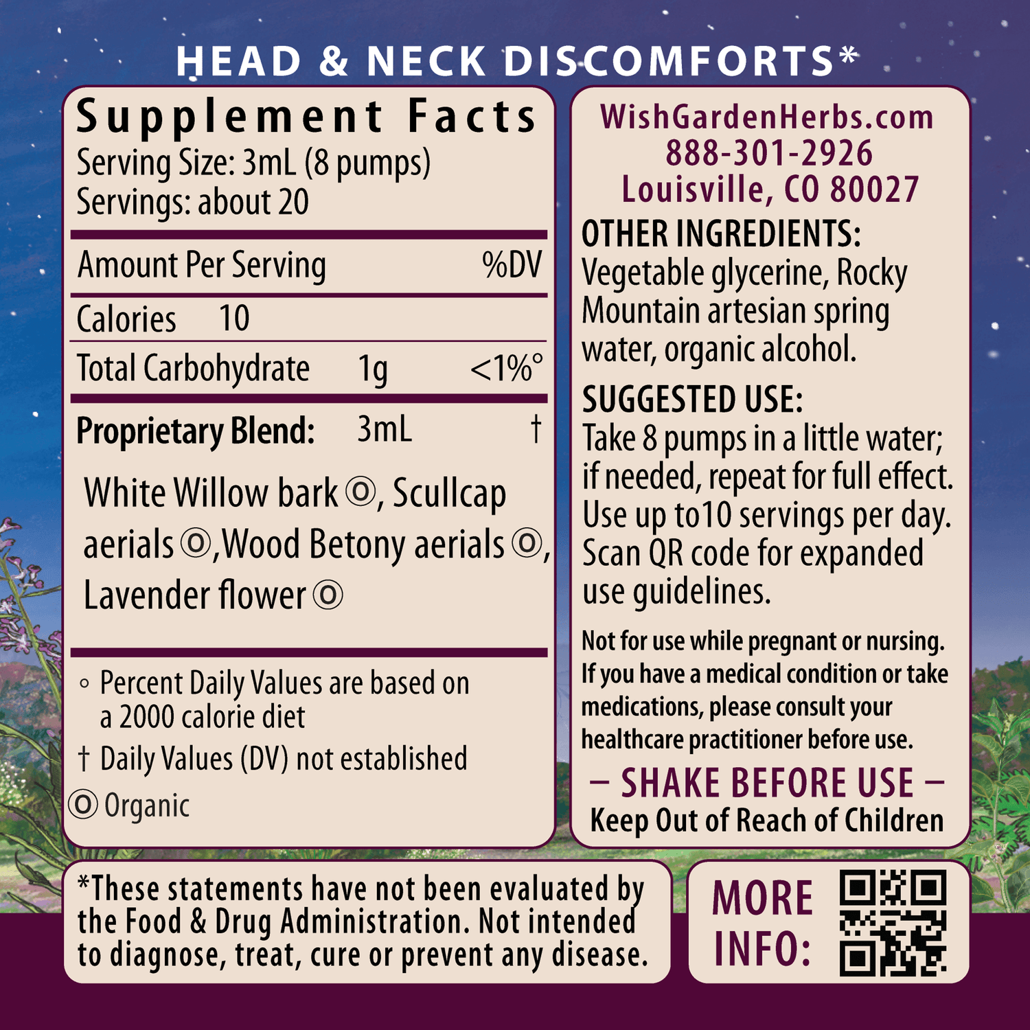 Cranial Comfort, Tension Release by WishGarden Herbs