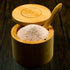 Bamboo Salt Container filled with Pink Himalayan Salt by Spice Wheel