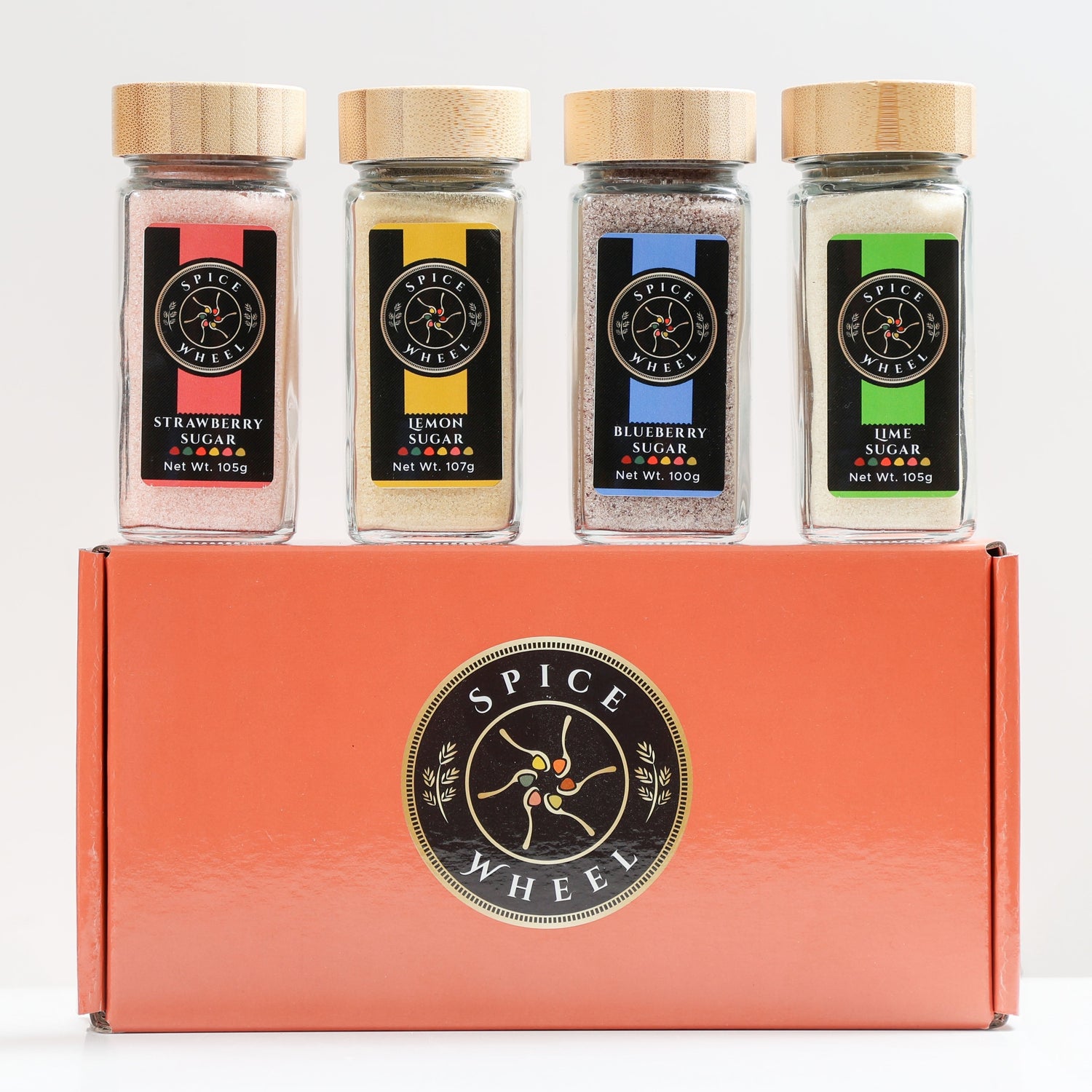 Mocktail Sugar Gift Set – 4 Flavored Sugars for Tea, Baking, Mocktails &amp; Cocktails by Spice Wheel