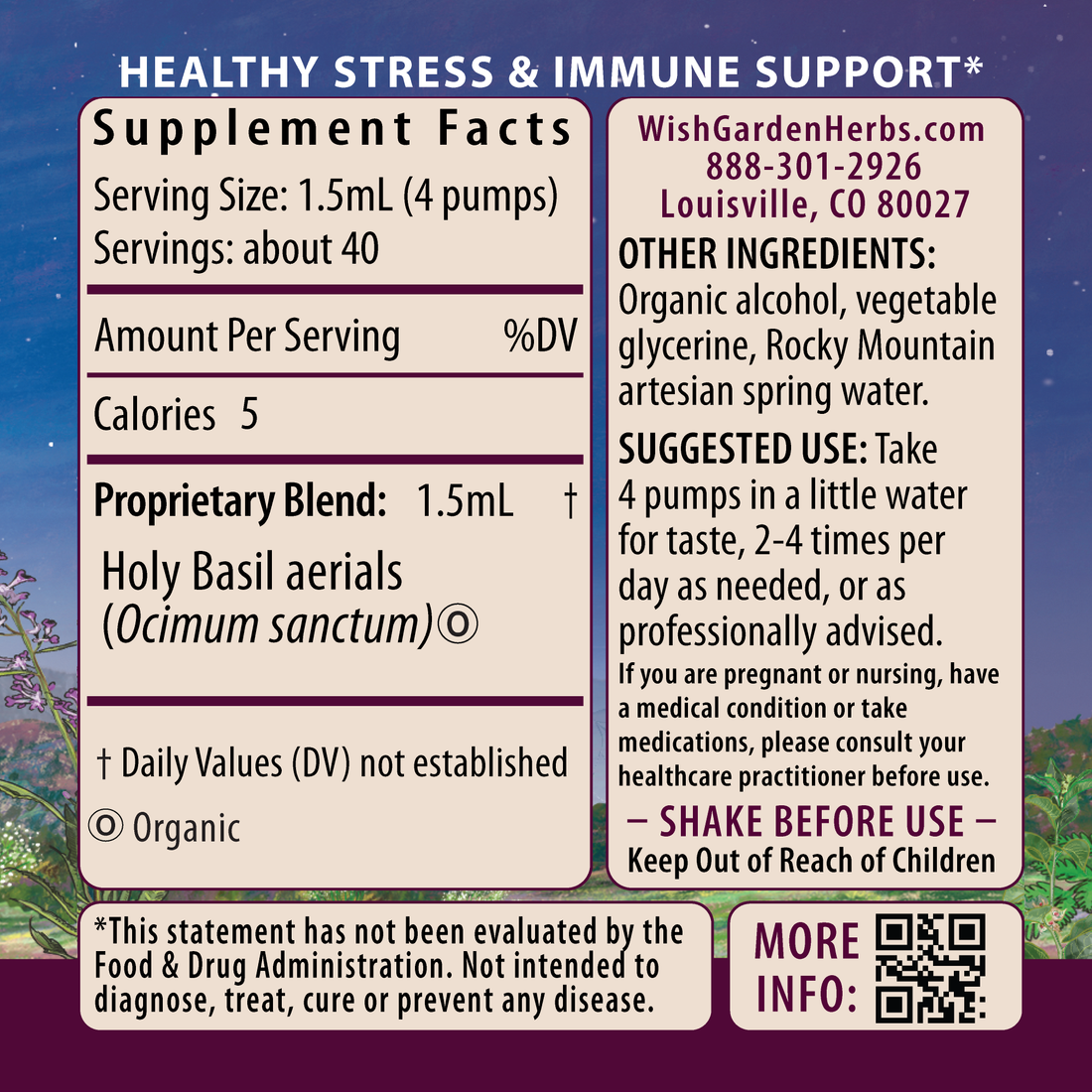 Holy Basil Tincture by WishGarden Herbs