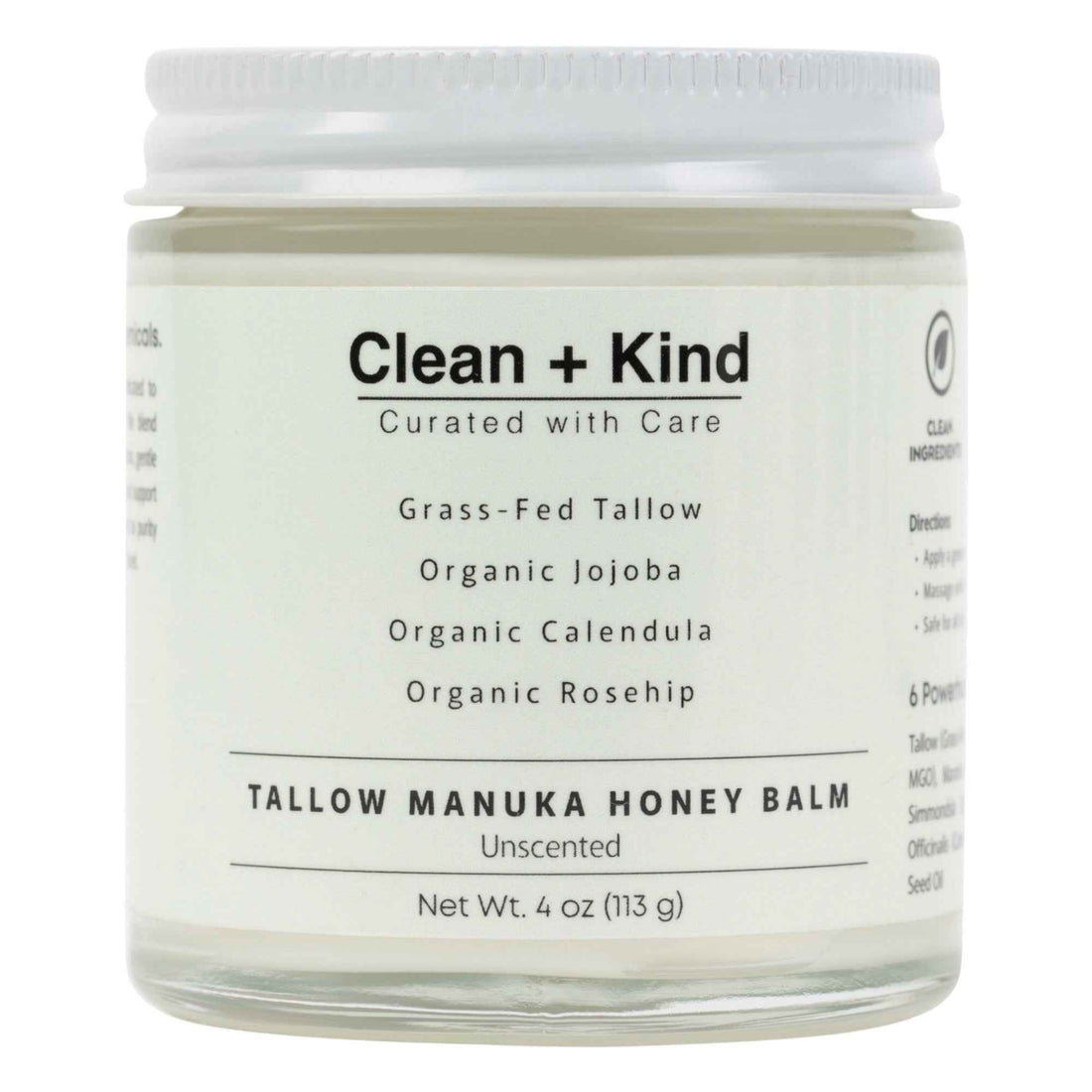 Whipped Tallow Honey Balm by Clean + Kind