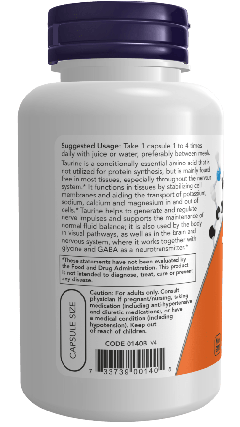 Taurine 500mg by Country Life Natural Foods