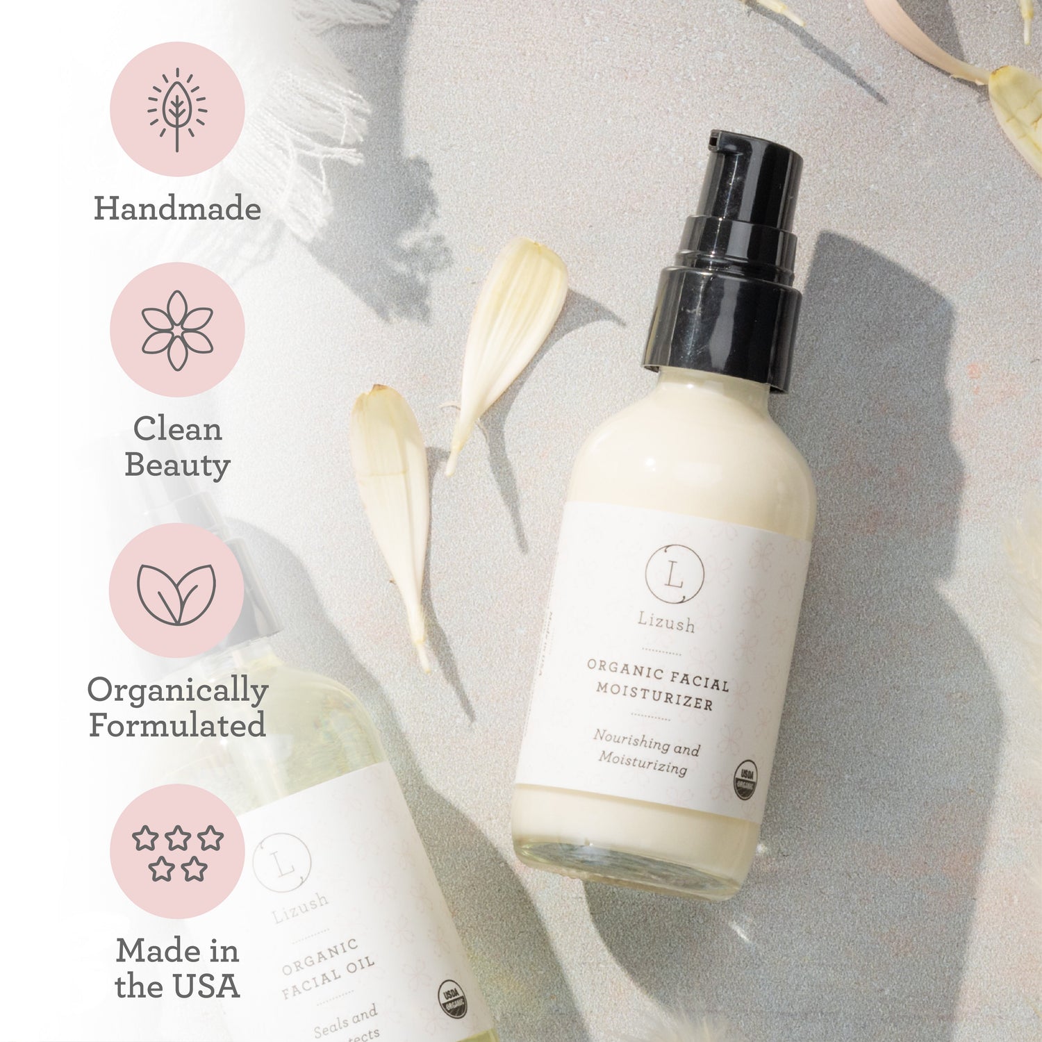 ORGANIC FACIAL MOISTURIZER Nourishing and Moisturizing by Lizush