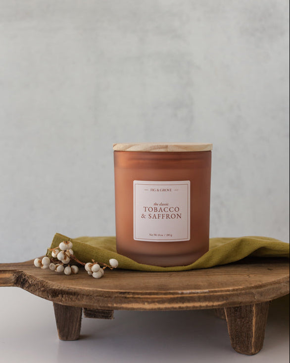 Tobacco and Saffron - The Classic Soy Wax Candle by Fig &amp; Grove