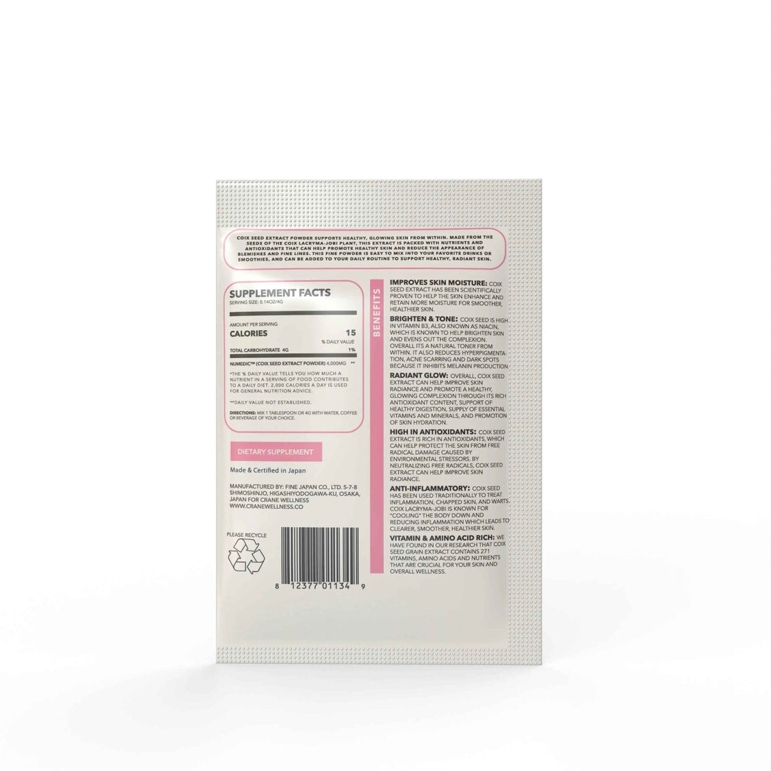 Tone &amp; Glow Travel Size Pouches by Crane Wellness