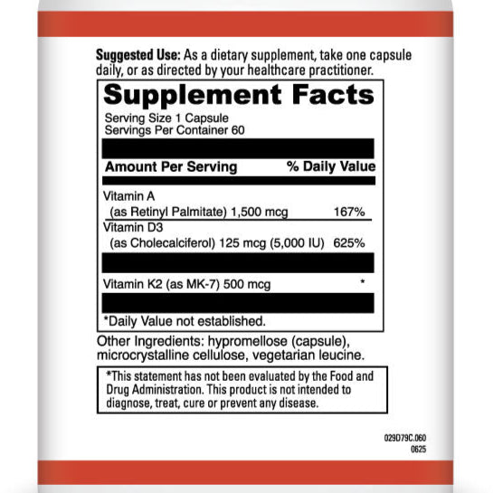 Tri-Stack Vitamin A + Vitamin D3 + Vitamin K2 Blend Supplement by Desert Hills Biotropics