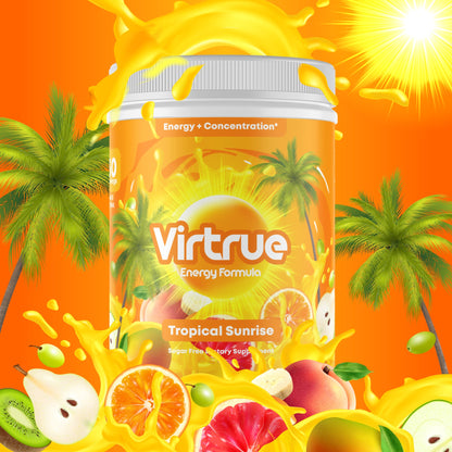 Tropical Sunrise Pre-Workout Energy Powder + Focus Boost &amp; Hydration | Sugar Free by Virtrue