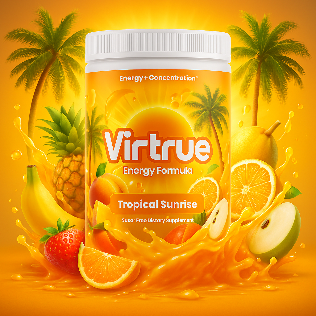 Tropical Sunrise Pre-Workout Energy Powder + Focus Boost &amp; Hydration | Sugar Free by Virtrue