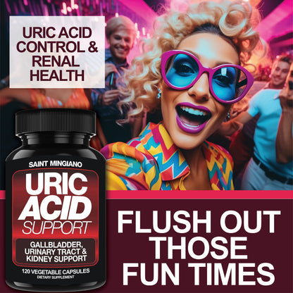 Uric Acid Support -120 Capsules - Supports Kidney Cleanse Detox &amp; Repair, Gallbladder &amp; Urinary Tract Issues by Saint Mingiano - Supplements &amp; Wellness Dedicated to Holistic Health