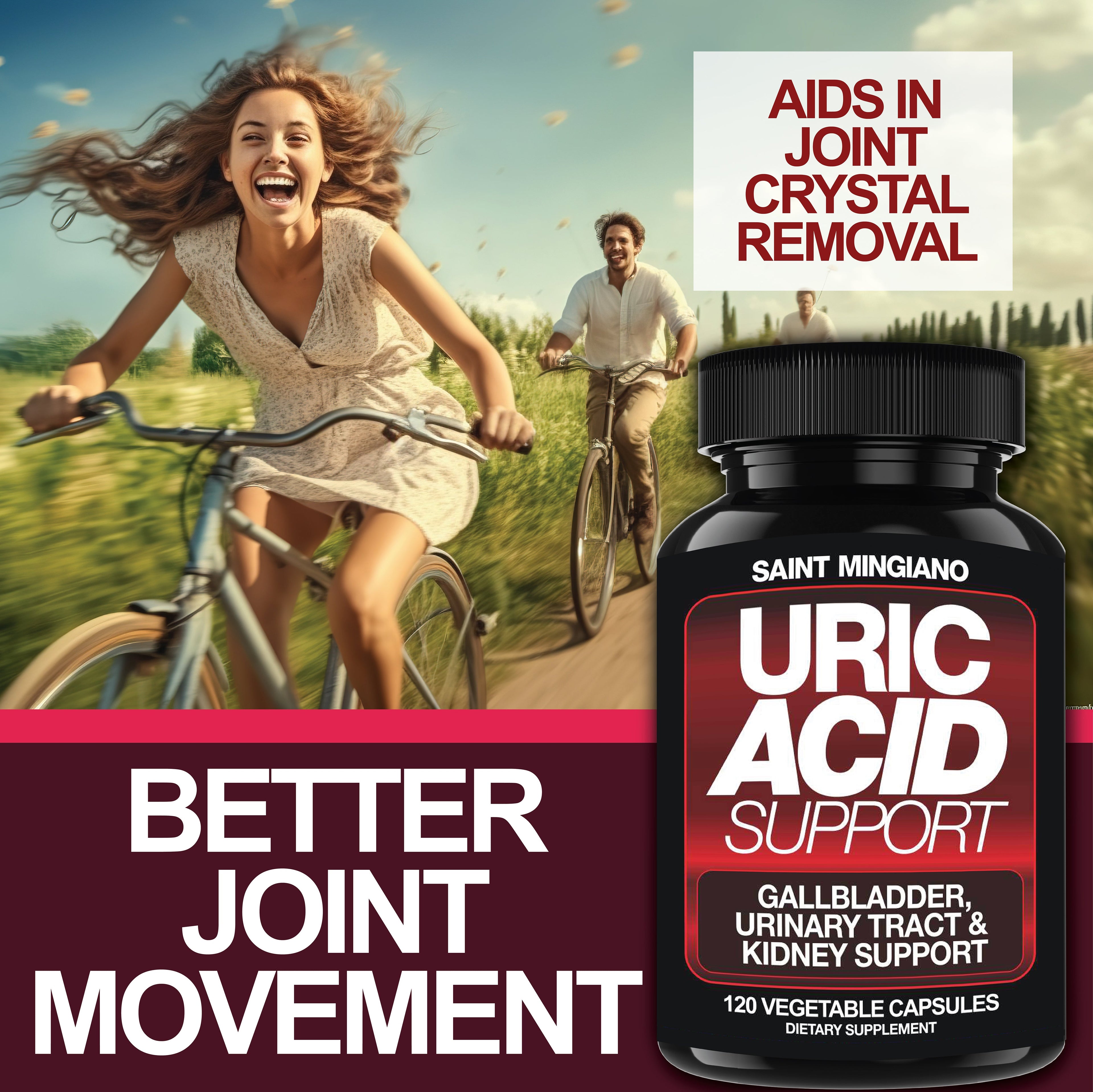 Uric Acid Support -120 Capsules - Supports Kidney Cleanse Detox &amp; Repair, Gallbladder &amp; Urinary Tract Issues by Saint Mingiano - Supplements &amp; Wellness Dedicated to Holistic Health