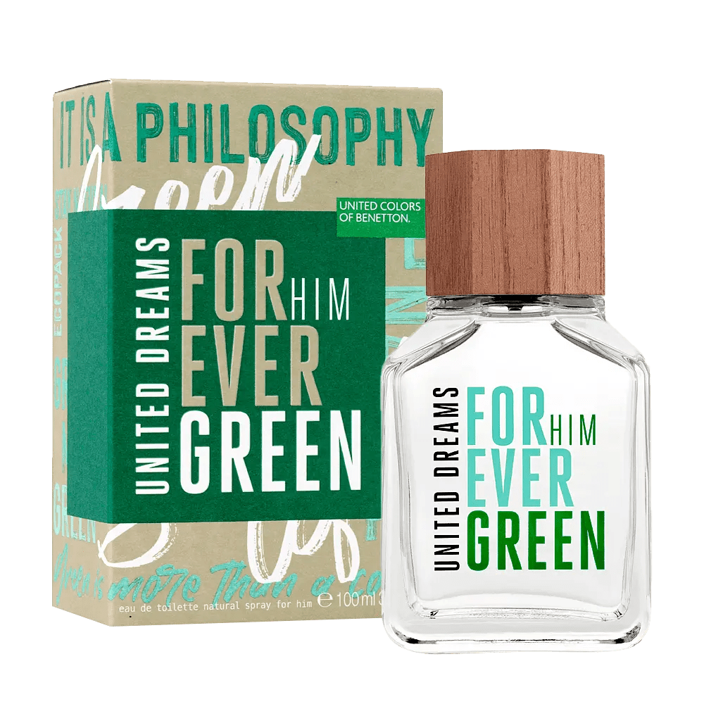 United Dreams Forever Green For Him By Benetton For Men 3.4 oz EDT Spray by perfumesandrea