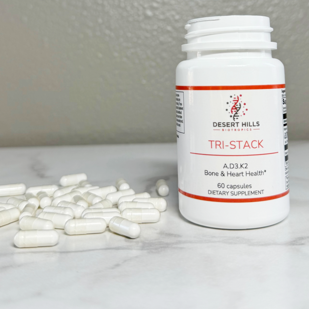 Tri-Stack Vitamin A + Vitamin D3 + Vitamin K2 Blend Supplement by Desert Hills Biotropics