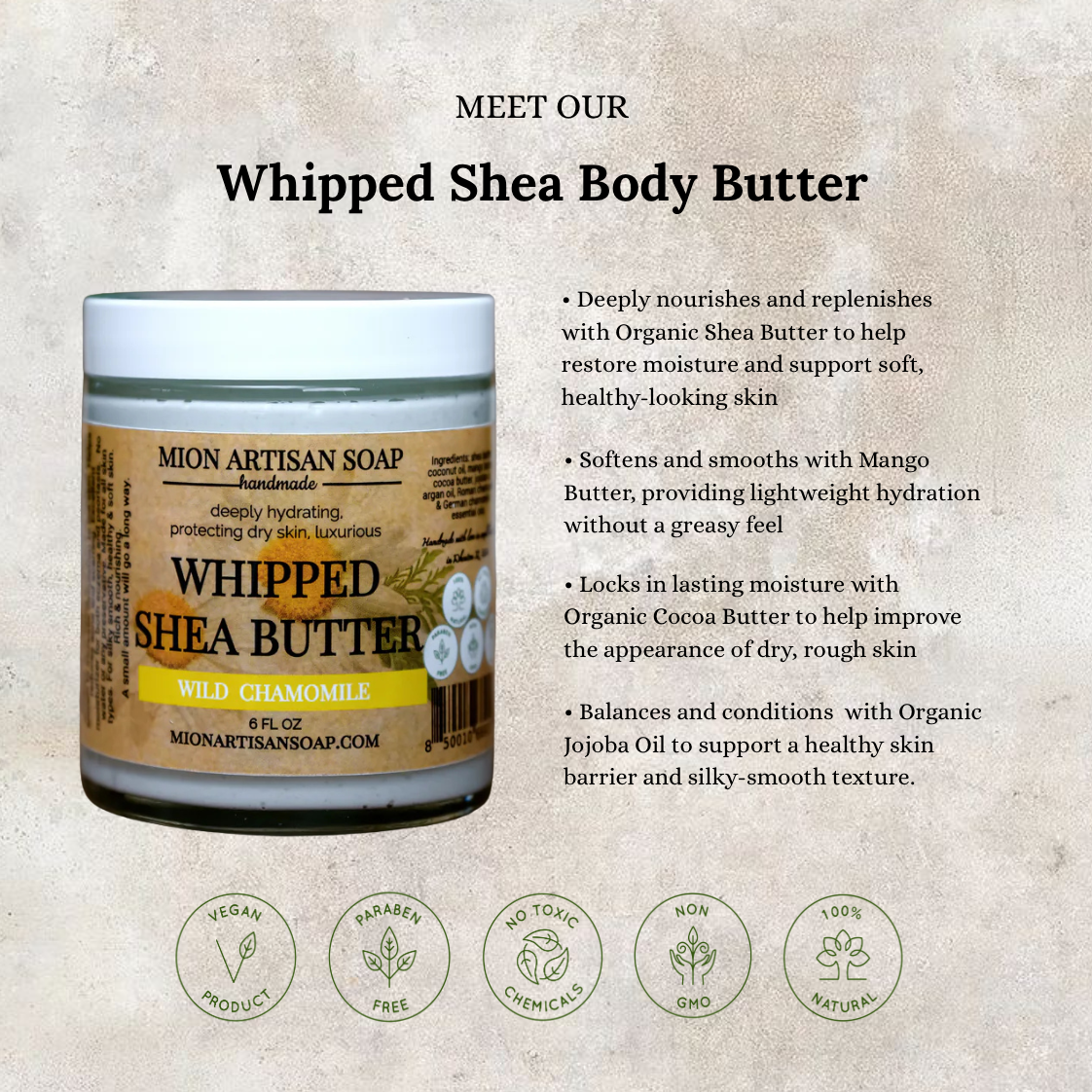 Whipped Shea Butter | Deeply Hydrating and Rejuvenating by MION Artisan Soap Co.