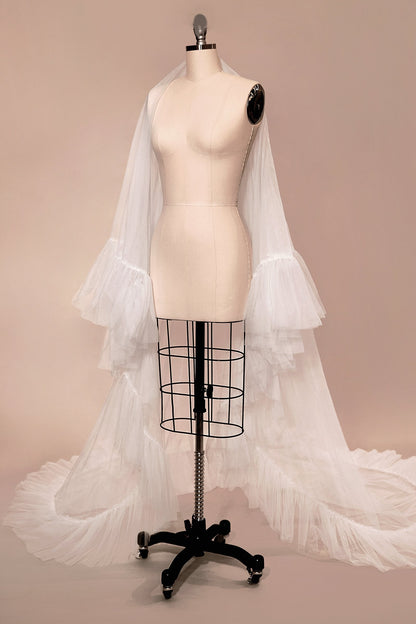 Couture Ruffle Edge 2-Tier Veil by DiscountDressShop