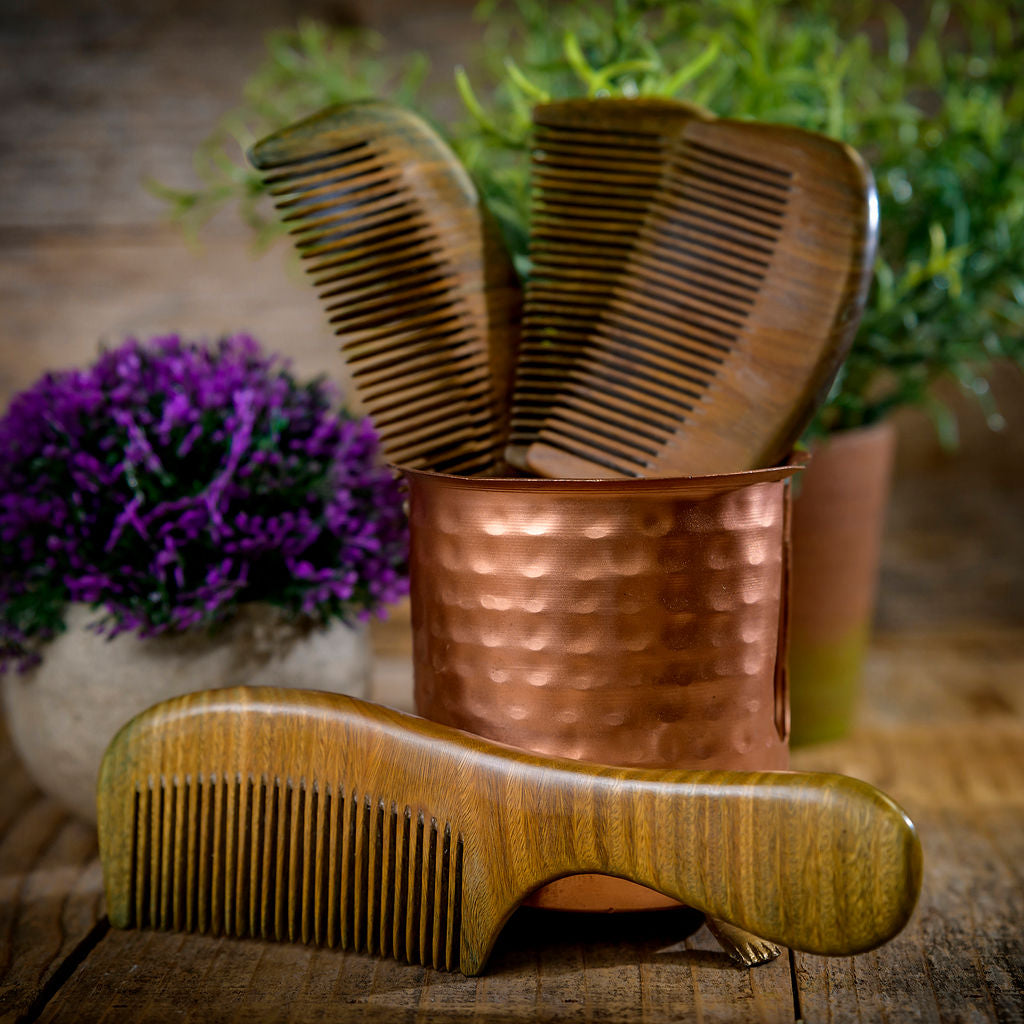 Red Sandalwood Wooden Hair Comb by MION Artisan Soap Co.