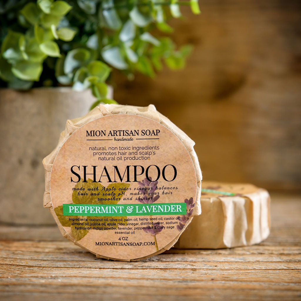 Shampoo Bar | Peppermint &amp; Lavender | Apple Cider Vinegar | for oily hair by MION Artisan Soap Co.
