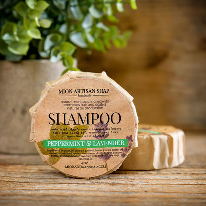 Shampoo Bar | Peppermint &amp; Lavender | Apple Cider Vinegar | for oily hair by MION Artisan Soap Co.