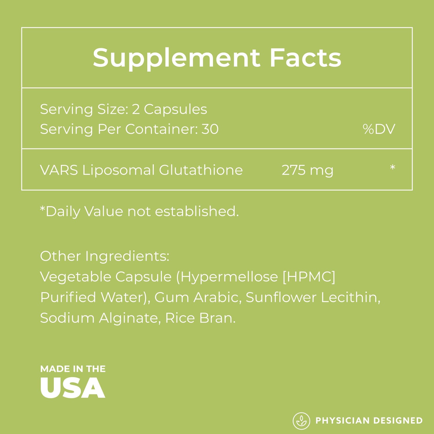 VARS Glutathione Capsules by Physician Designed™