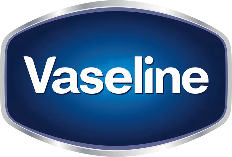 Vaseline logo on a blue background