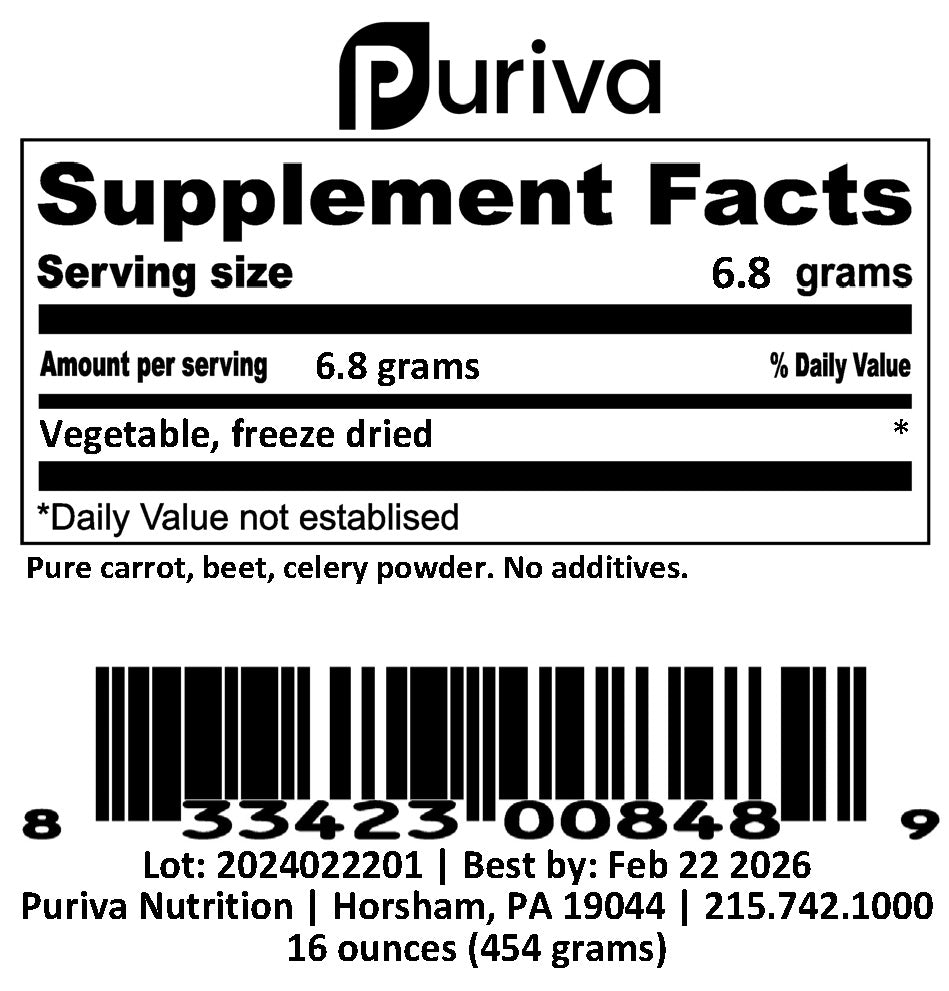 Vegetable powder, 1 pound, Puriva Nutrition by Puriva Nutrition