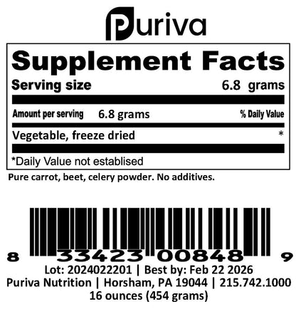 Vegetable powder, 1 pound, Puriva Nutrition by Puriva Nutrition