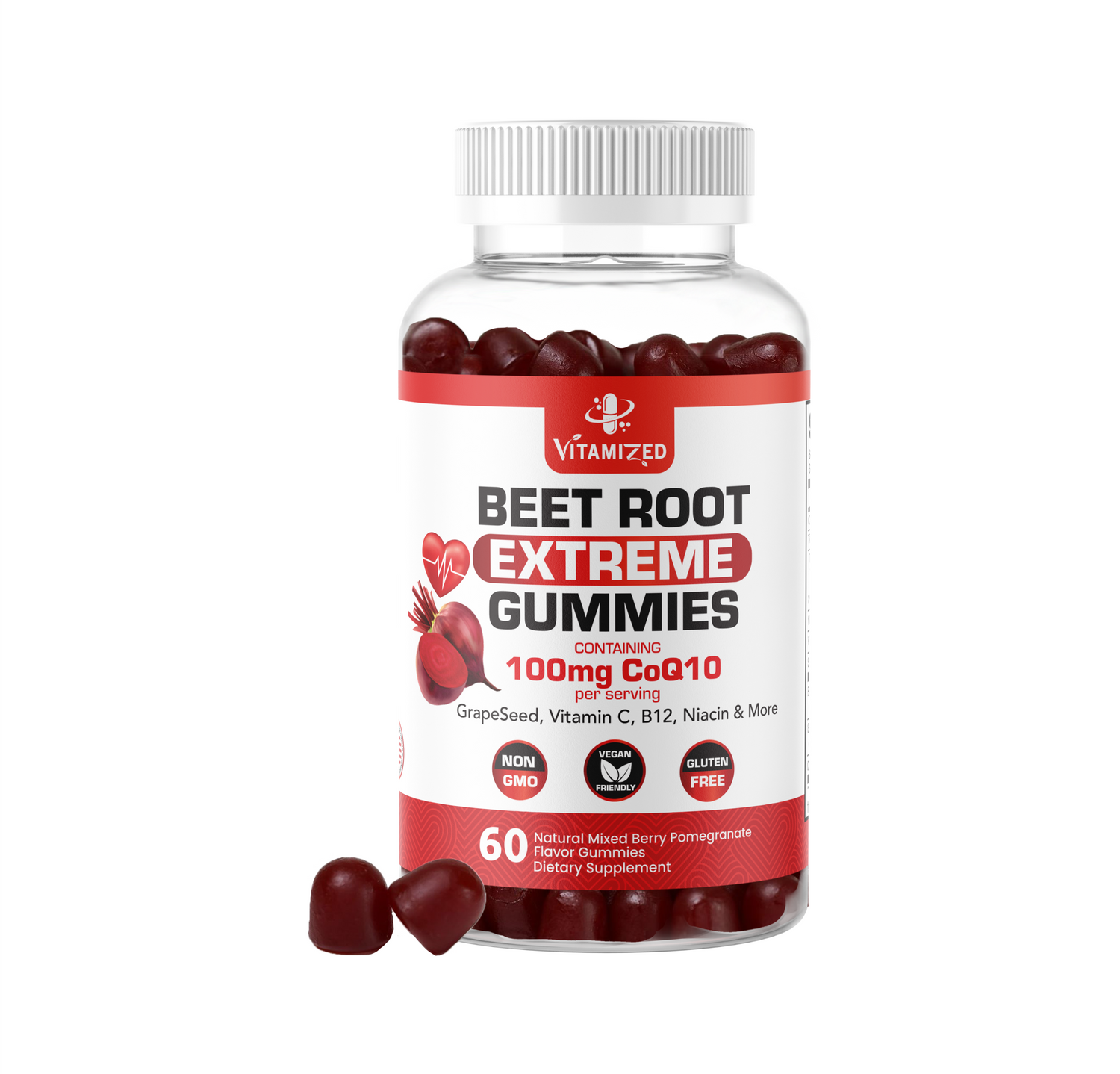 Beet Root Extreme Gummies with CoQ10, 60 Count by The VITAMIZED Shop
