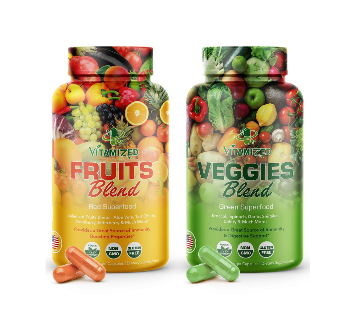 Superfood Fruits and Veggie Capsules - Overall Health and Energy - For Men and Women by The VITAMIZED Shop
