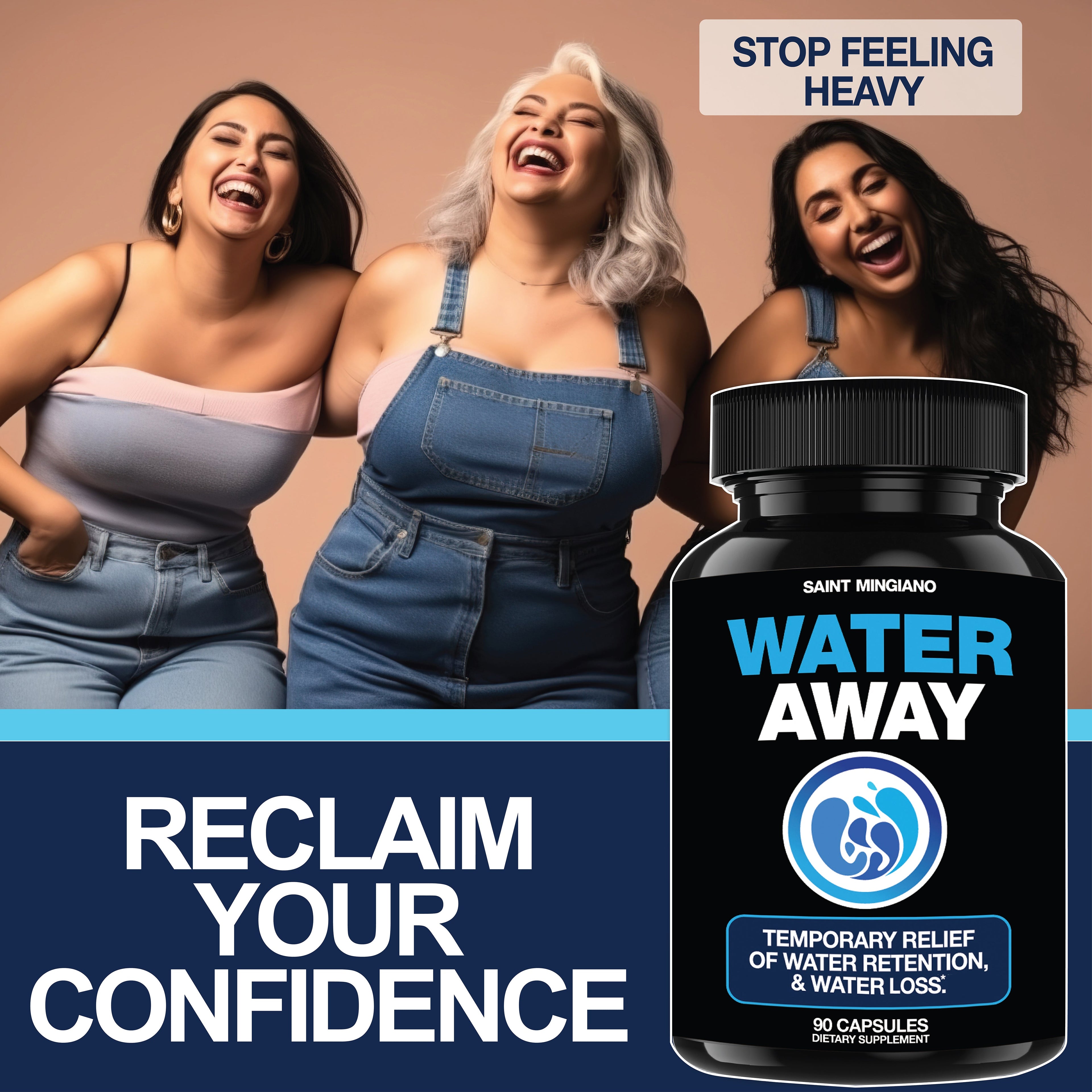 Water Away - Water Retention and Flushing, Aids in Water Relief &amp; Water Loss by Saint Mingiano - Supplements &amp; Wellness Dedicated to Holistic Health