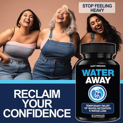 Water Away - Water Retention and Flushing, Aids in Water Relief &amp; Water Loss by Saint Mingiano - Supplements &amp; Wellness Dedicated to Holistic Health