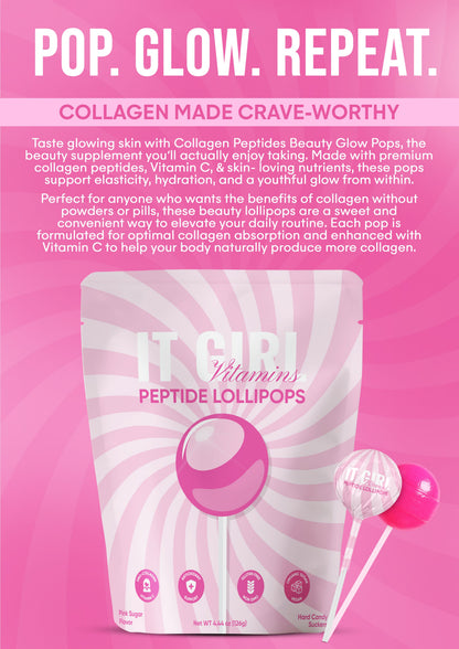 It Girl Beauty Lollipops - Collagen Peptides &amp; Vitamin C Healthy Candy for Skin, Hair, Nails by It Girl Vitamins