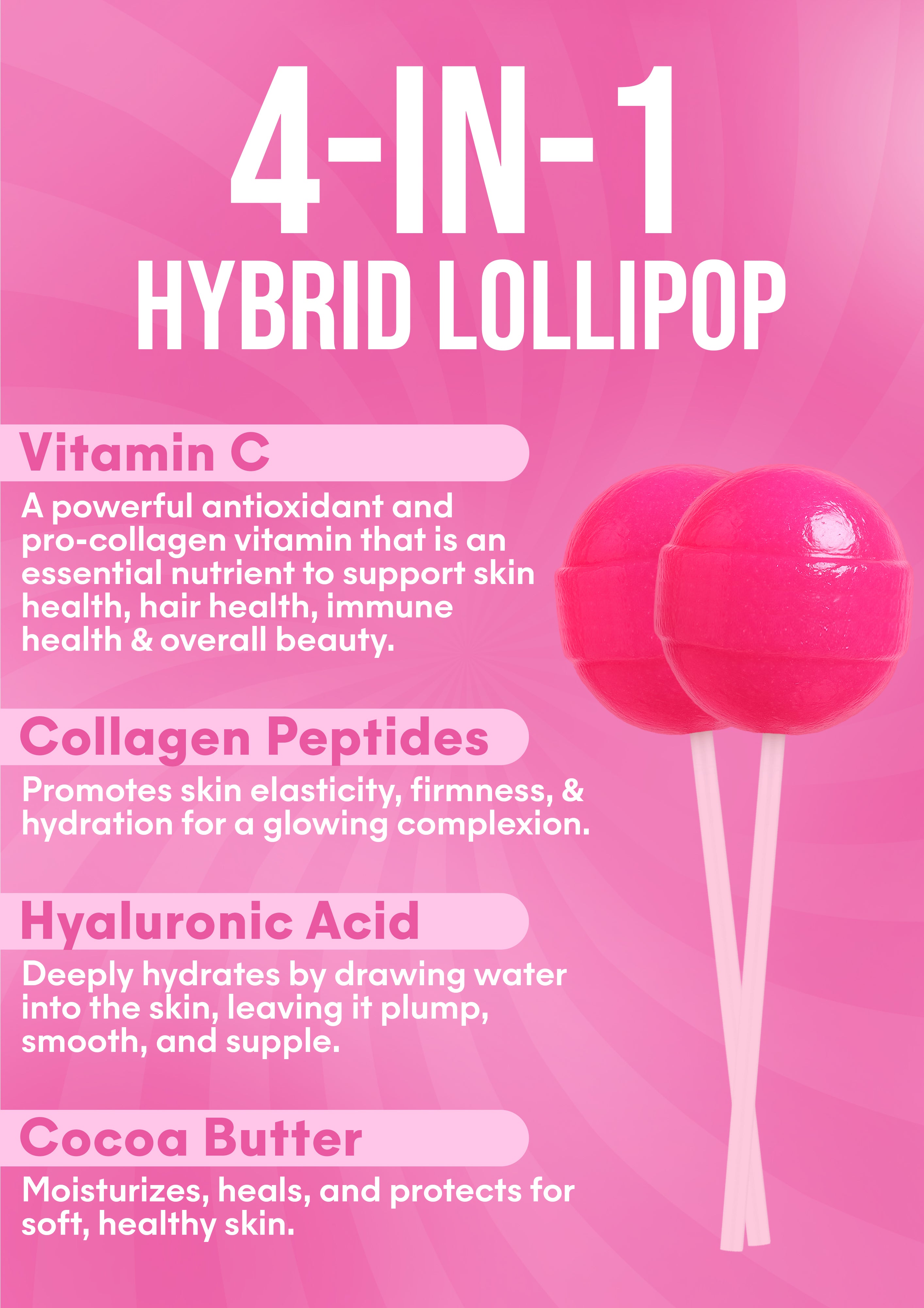It Girl Beauty Lollipops - Collagen Peptides &amp; Vitamin C Healthy Candy for Skin, Hair, Nails by It Girl Vitamins